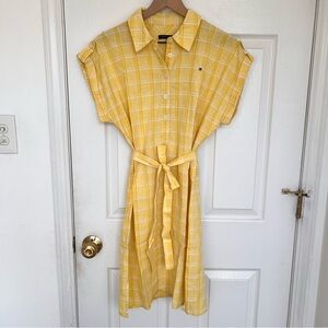 Tommy Hilfiger Yellow Plaid Mini Dress